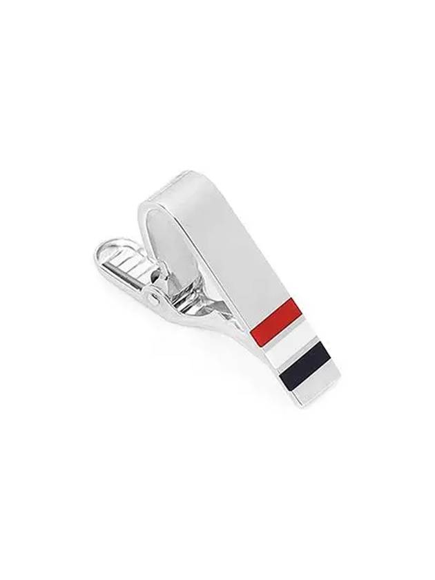 Three Stripes Short Tie Bar Silver - THOM BROWNE - BALAAN 4