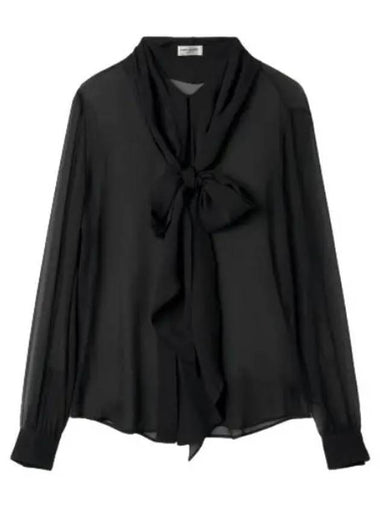 crepe shirt black - SAINT LAURENT - BALAAN 1