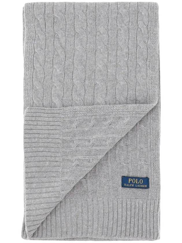 Cable Knit Muffler Grey - POLO RALPH LAUREN - BALAAN 4