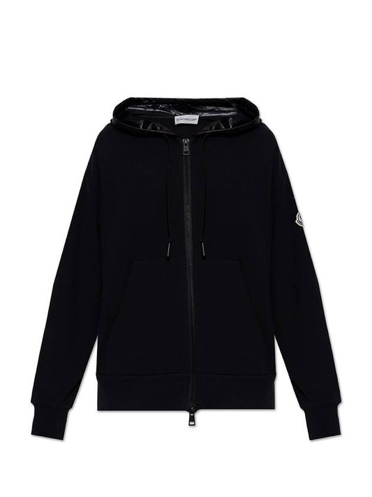 Born to Protect Hoodie Zip-Up Black - MONCLER - BALAAN.