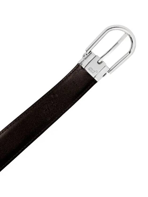 Horseshoe Buckle Reversible Leather Belt Black Brown - MONTBLANC - BALAAN 7