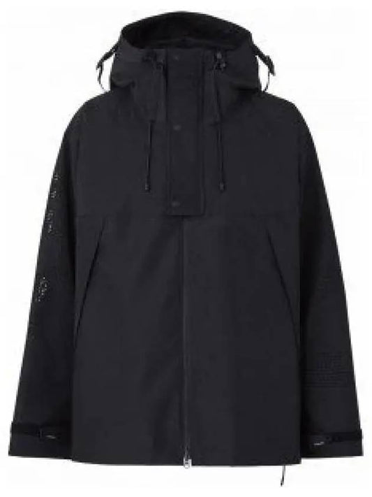Men s perforated logo hooded jacket black - BURBERRY - BALAAN 2