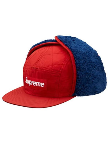 quilted ear flap camp cap red quilted ear RED - SUPREME - BALAAN 1