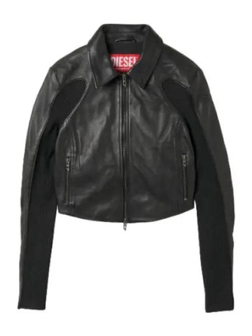 totem jacket black rider leather - DIESEL - BALAAN 1