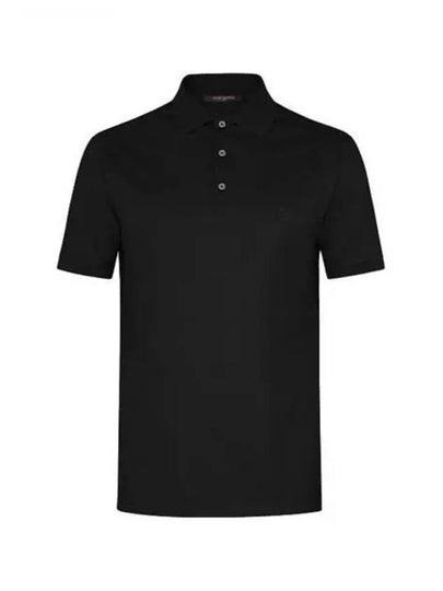 Classic Short Sleeve Pique Polo Shirt Black - LOUIS VUITTON - BALAAN 2