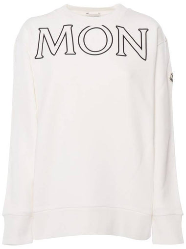 Women's Logo Patch Cotton Fleece Sweatshirt White - MONCLER - BALAAN 1