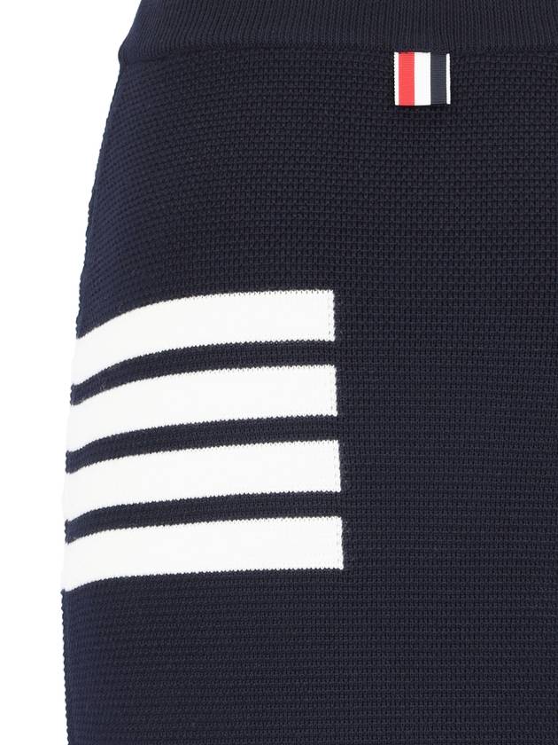 Women's Fine Merino Wool 4 Bar Stitch Pencil Skirt Navy - THOM BROWNE - BALAAN 4