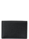 Business Flap in Grain De Poudre Embossed Leather Card Wallet Black - SAINT LAURENT - BALAAN 4