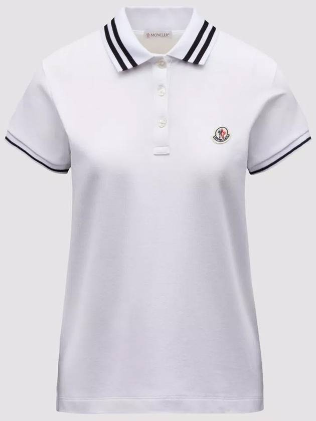 Logo Patch Polo Shirt White - MONCLER - BALAAN 2