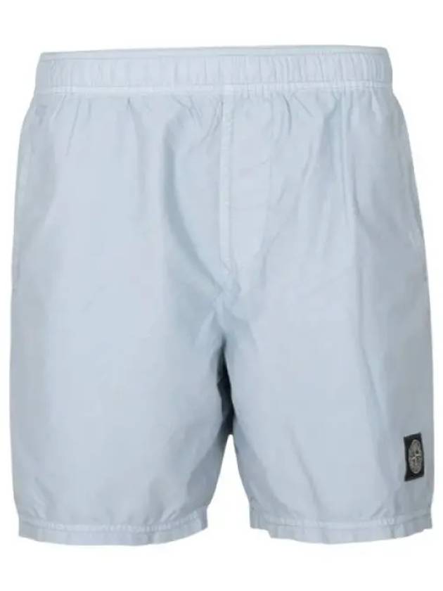 Brushed Cotton Swimming Shorts Light Blue - STONE ISLAND - BALAAN 2