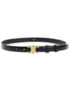 Triomphe Small Taurillon Leather Belt Black - CELINE - BALAAN 2