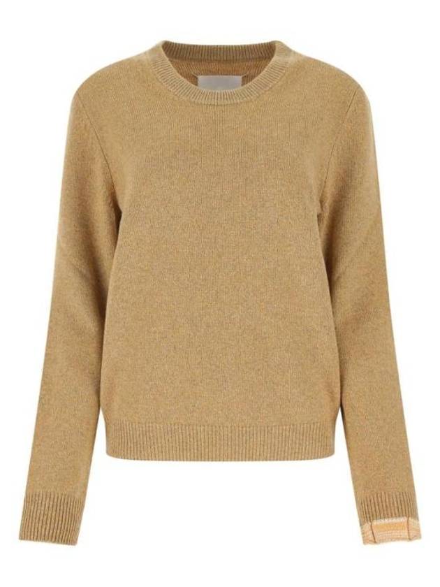 Stitched Round Neck Wool Knit Top Beige - MAISON MARGIELA - BALAAN 2