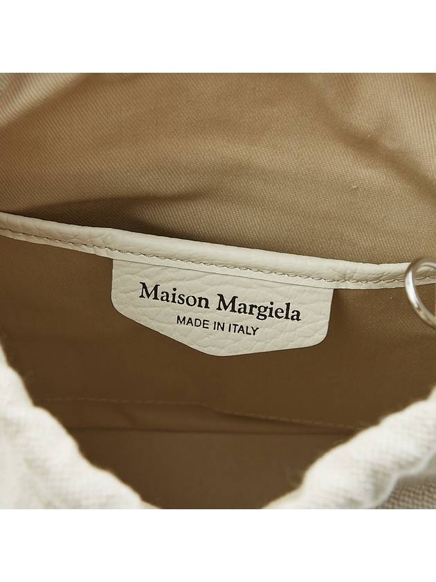 5AC Number Logo Texture Leather Bucket Bag Ivory - MAISON MARGIELA - BALAAN 11