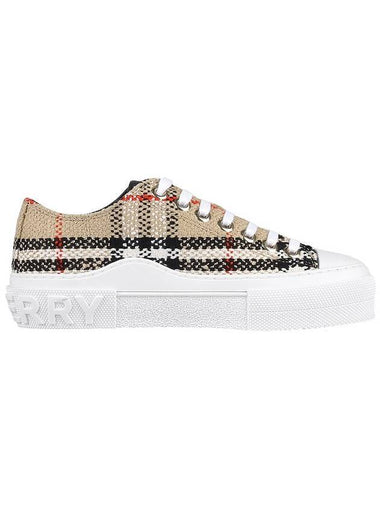 Vintage Check Boucle Low Top Sneakers Beige - BURBERRY - BALAAN 1