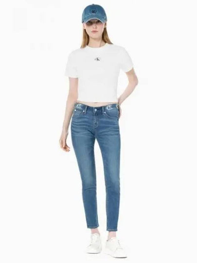 Jeans Body Fit Ankle Denim Jeans Mid Blue - CALVIN KLEIN - BALAAN 2