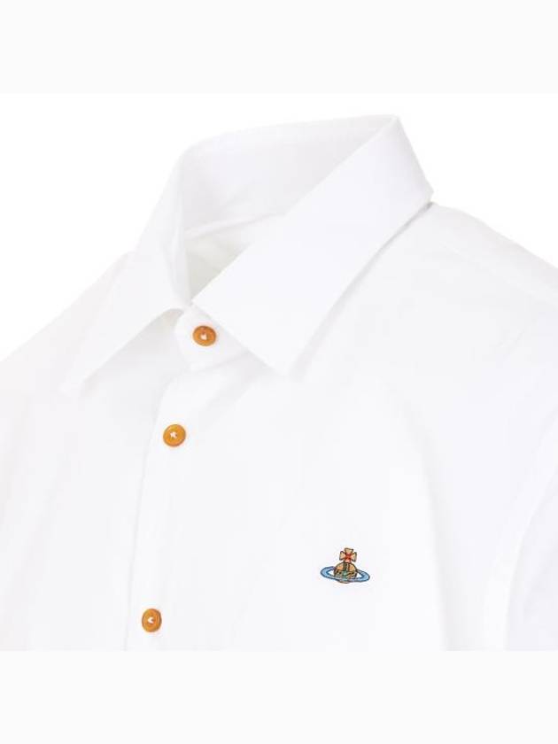 Men's Embroidered ORB Long Sleeve Shirt White - VIVIENNE WESTWOOD - BALAAN 4