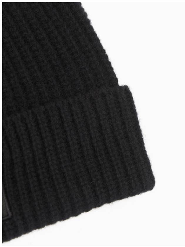 Logo Patch Rib Wool Beanie Dark Navy - STONE ISLAND - BALAAN 9