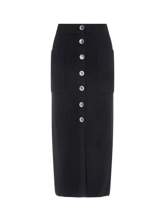 Women s Cashmere Wool Button Up Skirt Black 271838 - EMPORIO ARMANI - BALAAN 1