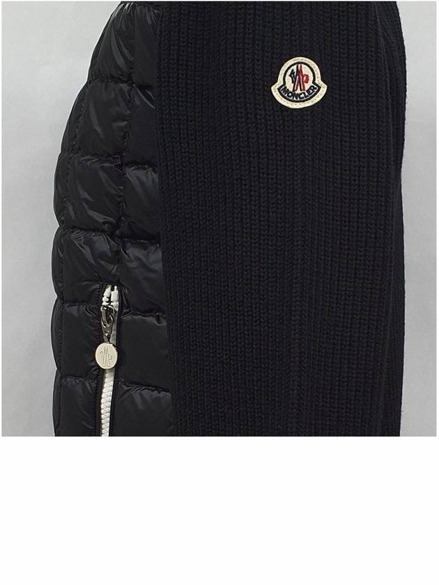 Women's Padded Wool Cardigan Black - MONCLER - BALAAN 8