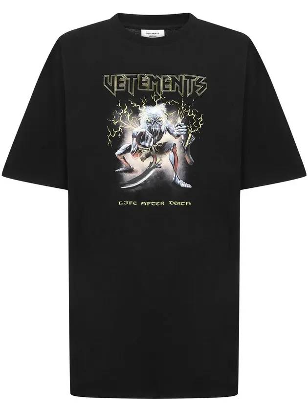 Electric Logo Heavy Metal Short Sleeve T-Shirt Black - VETEMENTS - BALAAN 1