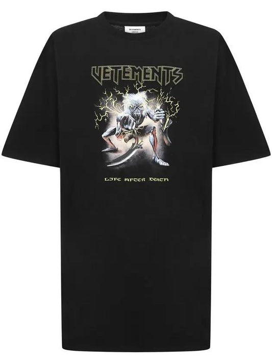 Electric Logo Heavy Metal Short Sleeve T-Shirt Black - VETEMENTS - BALAAN 1