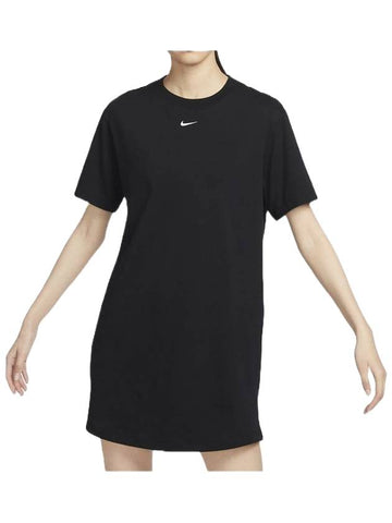 NSW Essentials Shirt Short Dress Black - NIKE - BALAAN 1