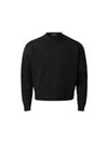 Cropped Crew Neck Knit Top Black - AMI - BALAAN 2