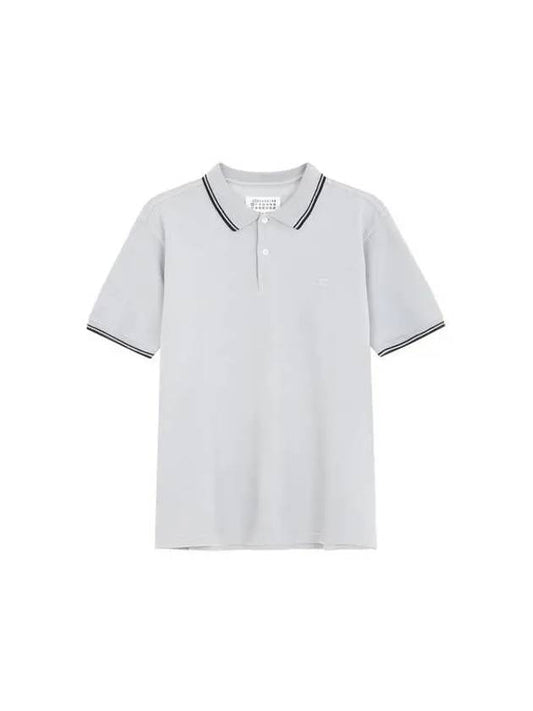 Women s color combination hem pique polo shirt gray - MAISON MARGIELA - BALAAN 1