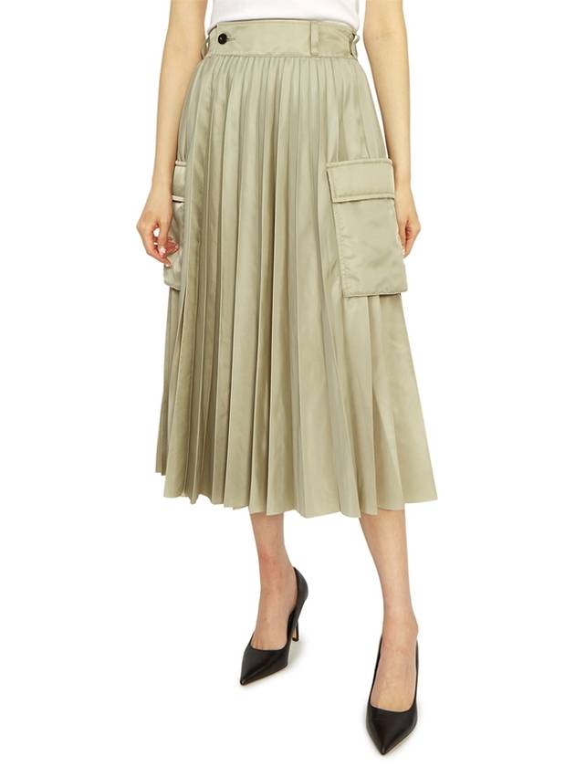 Nylon Twill Pleated Skirt Light Khaki - SACAI - BALAAN 7