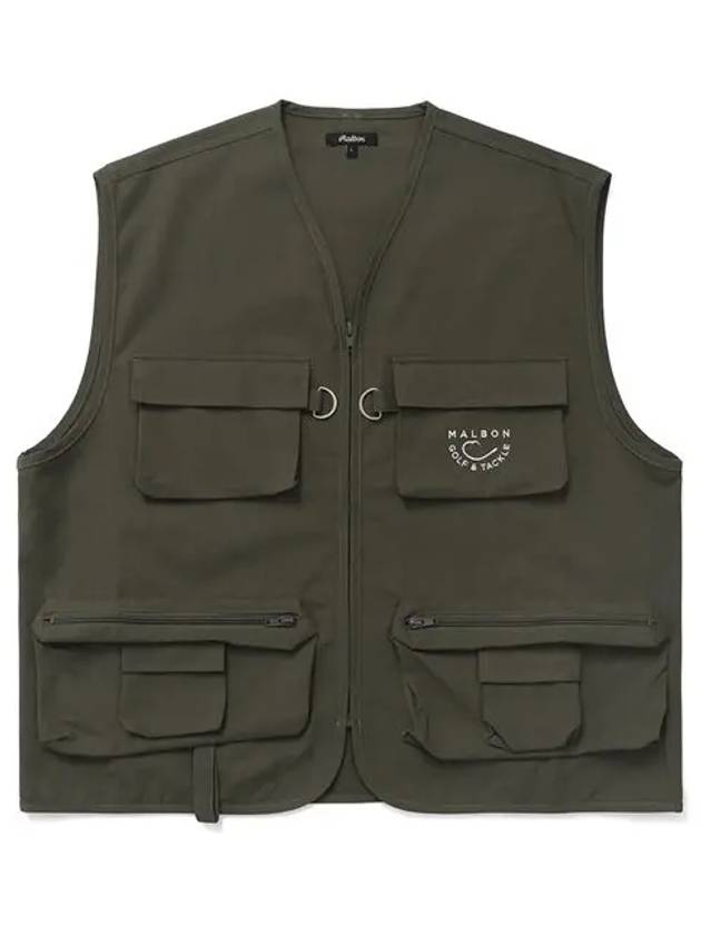 Malbon Men s Golf Tackle Utility Vest Olive - MALBON GOLF - BALAAN 1