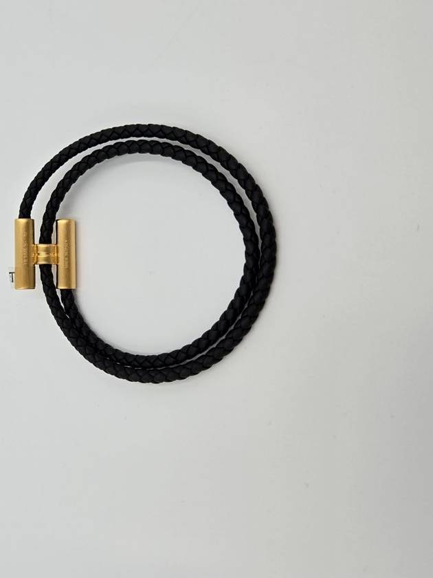 Tunis Tresse Gold Bracelet Noir - HERMES - BALAAN 10