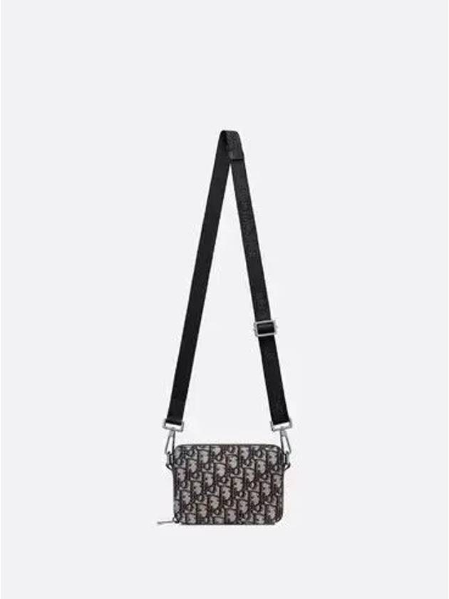 Oblique Strap Shoulder Bag  Black Beige - DIOR - BALAAN 5