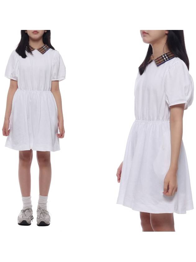 Kids Vintage Check Collar Dress White - BURBERRY - BALAAN 3