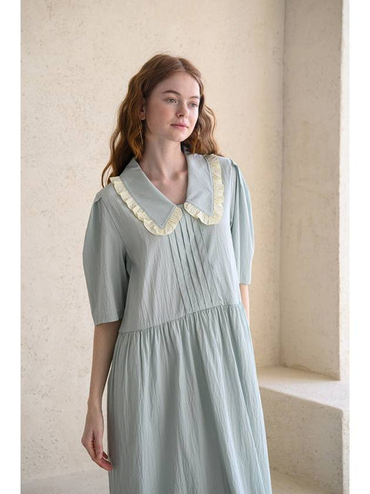 Kaisienne puff sleeve pintuck frill dress_sky blue - CAHIERS - BALAAN 2