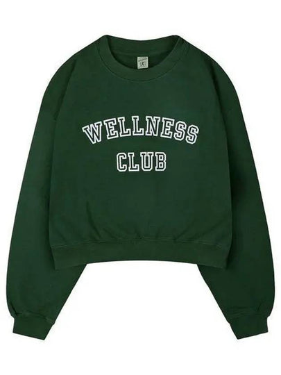 Wellness Club Crop Cotton Sweatshirt Green - SPORTY & RICH - BALAAN 2