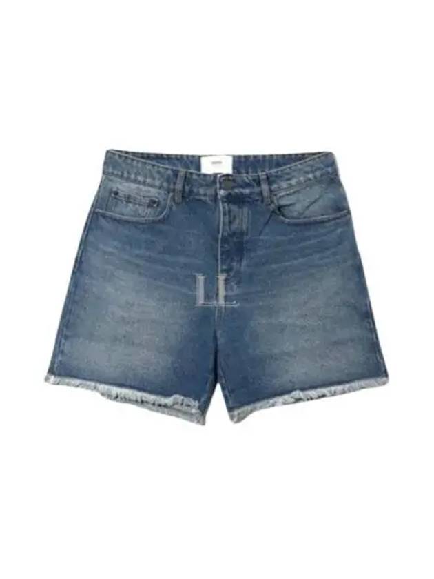 Men's Straight Denim Shorts Blue - AMI - BALAAN 2