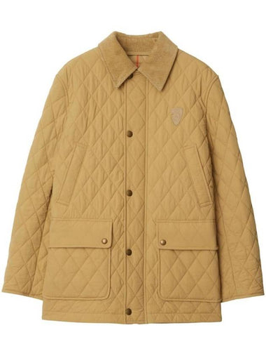 Barn Corduroy Collar Quilted Jacket Flax - BURBERRY - BALAAN 1