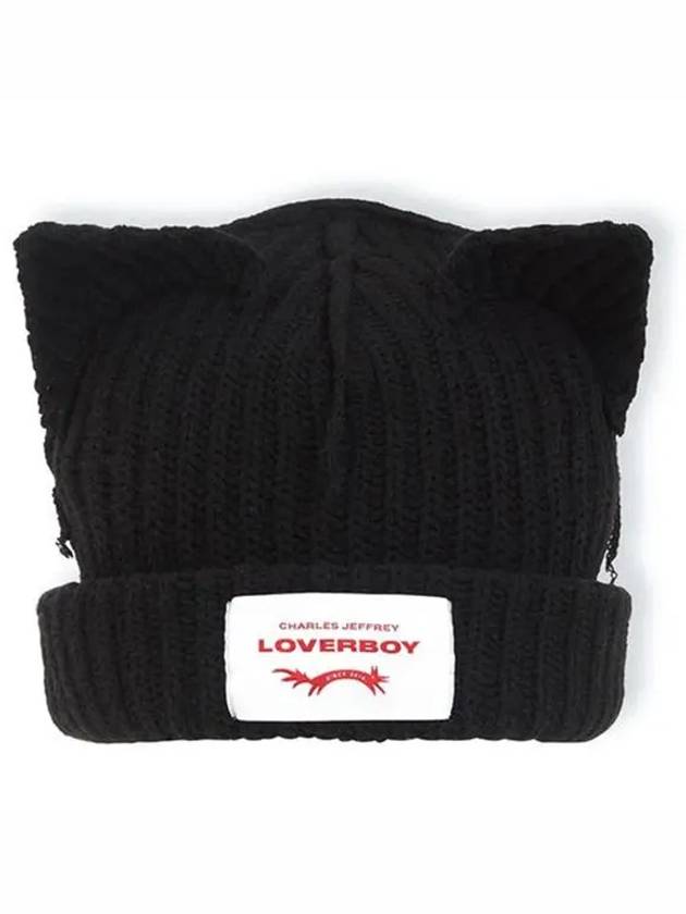 Charles Jeffrey Loverboy EARS Super Size Chunky Beanie Black CJLAW22SZCEB - CHARLES JEFFREY LOVERBOY - BALAAN 1