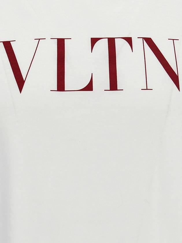 Crew Neck Logo Print Short Sleeve T-Shirt White - VALENTINO - BALAAN 5