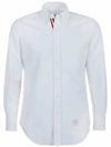 Men's Logo Patch Classic Cotton Long-Sleeve Shirt White - THOM BROWNE - BALAAN 5