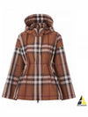 Check Hooded Jacket Dark Birch Brown - BURBERRY - BALAAN 2