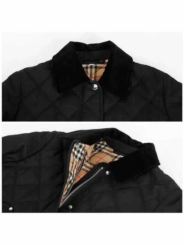 Striped point cropped quilted jacket black - BURBERRY - BALAAN 6