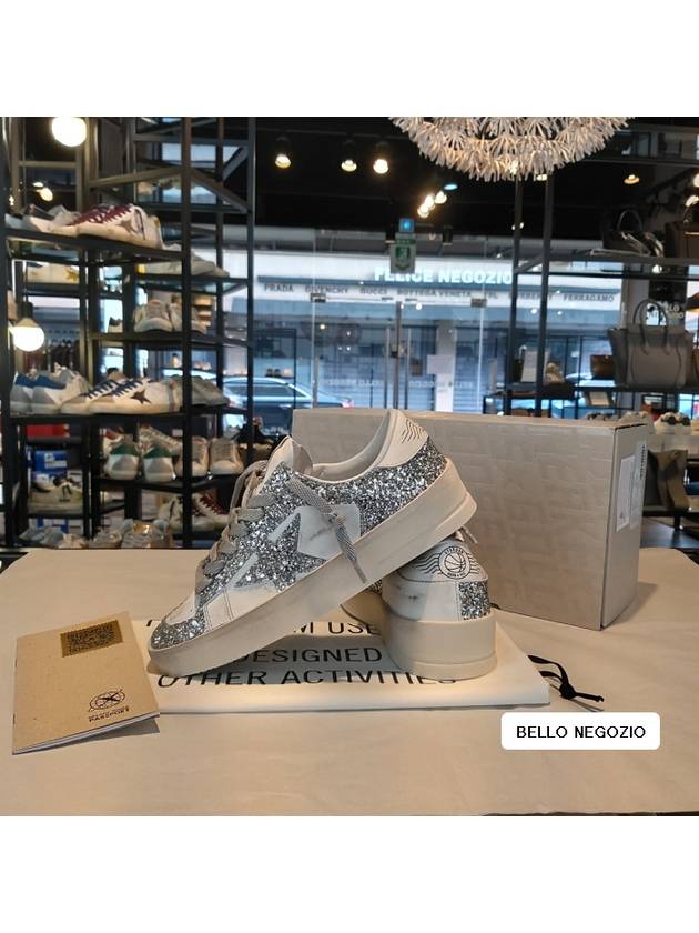 Stardan Glitter Low Top Sneakers Silver - GOLDEN GOOSE - BALAAN 10