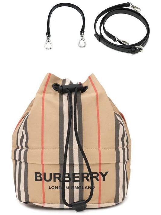 Icon Stripe Econyl Drawcord Bucket Bag Archive Beige - BURBERRY - BALAAN 2