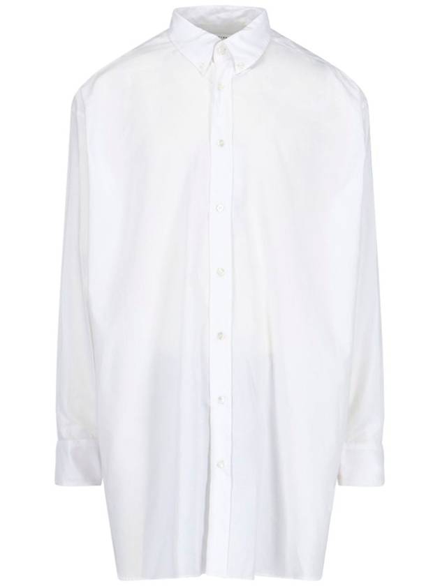 Oversized Fit Oxford Long Sleeve Shirt White - MAISON MARGIELA - BALAAN 2