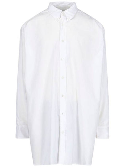 Oversized Fit Oxford Long Sleeve Shirt White - MAISON MARGIELA - BALAAN 2