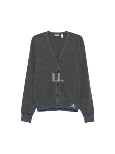 Equestrian Knight V Neck Cardigan Grey - BURBERRY - BALAAN 2