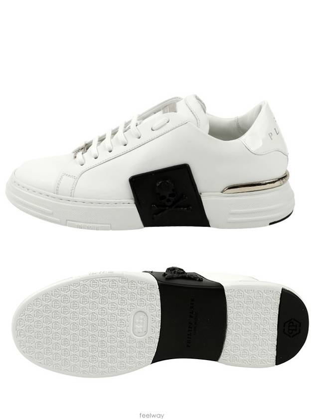 Kicks Rubber Rised Leather Low Top Sneakers White - PHILIPP PLEIN - BALAAN 6