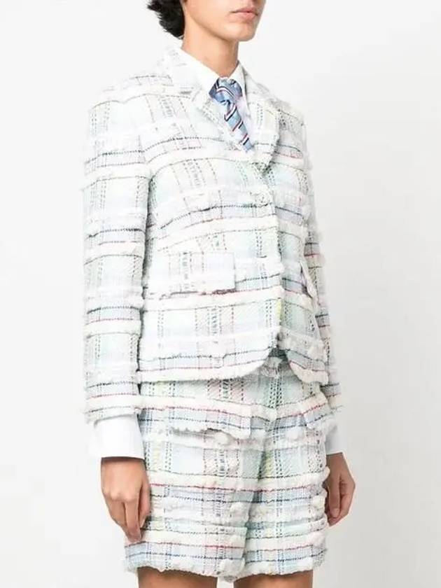 Madras Pouf Tweed High Armhole Sport Jacket - THOM BROWNE - BALAAN 5