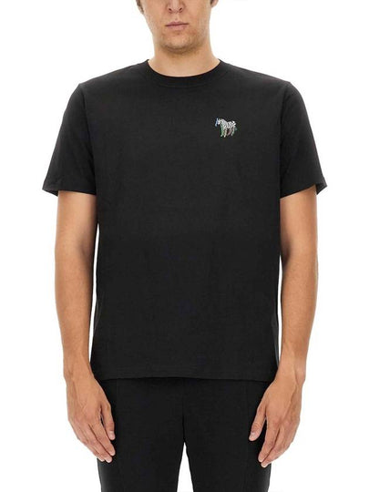 Zebra Print Cotton Short Sleeve T-Shirt Black - PAUL SMITH - BALAAN 2